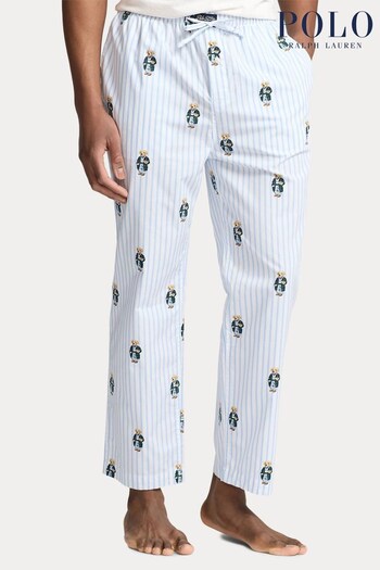 Polo Ralph Lauren Polo Bear Striped Cotton Pyjama Trousers (K79857) | £75