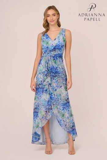Adrianna Papell Blue Long Printed Gown (K79923) | £199