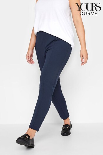 Yours Curve Blue Stretch Tapered Trousers Broadway (K79928) | £22