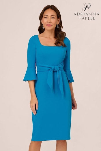 Adrianna Papell Pink Bell Sleeves Tie Front Dress (K79929) | £149