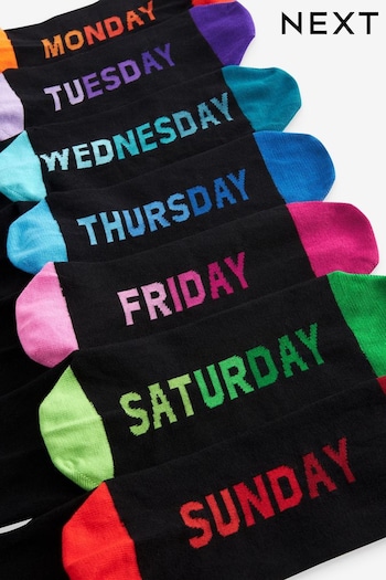 Black Ombre Weekday 7 Pack Mens Cotton Rich Socks (K79934) | £14