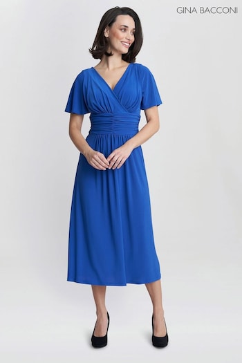 Gina Bacconi Blue Frieda Jersey Print Dress (K79993) | £99