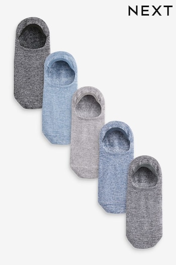Blues/Neutral Twist 5 Pack Invisible Trainers Socks (K80059) | £10