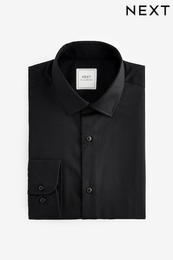 Black Regular Fit Single Cuff Easy Care Textured Shirt (K80202) | £0