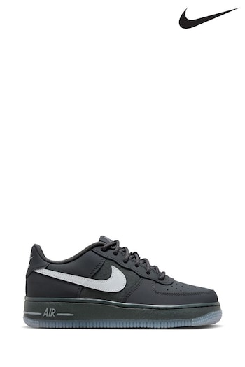 Nike Black/Grey Air Force 1 Youth Trainers (K80235) | £85