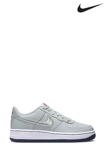 Nike golden Grey/Black Air Force 1 Youth Trainers (K80243) | £75