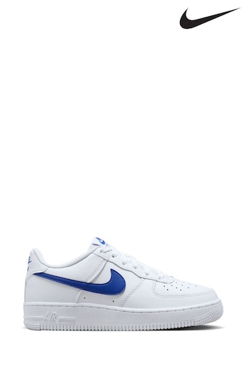 Nike White/Blue Air Force 1 Trainers (K80292) | £75