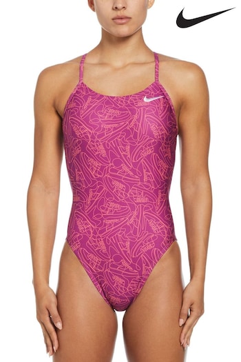 Nike Pink Hydrostrong Muti Print Swimsuit (K80554) | £44