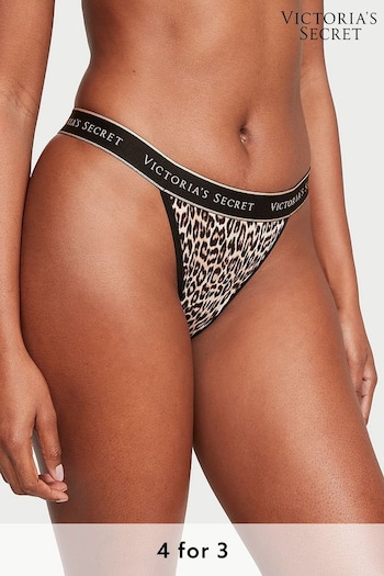 Victoria's Secret Leopard Brown Basic Instincts Logo Tanga Knickers (K80594) | £9