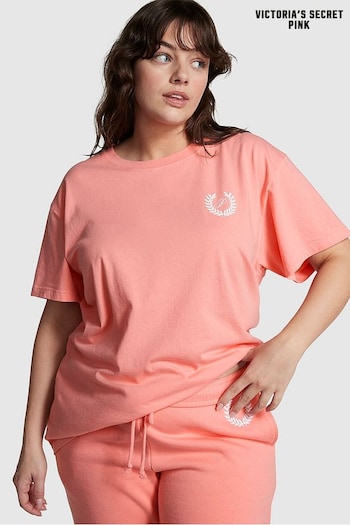Victoria's Secret PINK Passion Pink Short Sleeve Oversized Campus T-Shirt (K80595) | £25