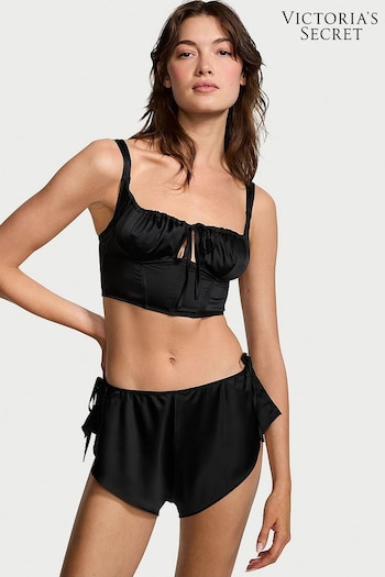 Victoria's Secret Black Satin Corset Cami Set (K80615) | £59