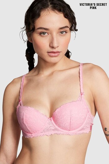 Victoria's Secret PINK Pink Bubble Lace Lightly Lined Balcony Bra (K80637) | £35