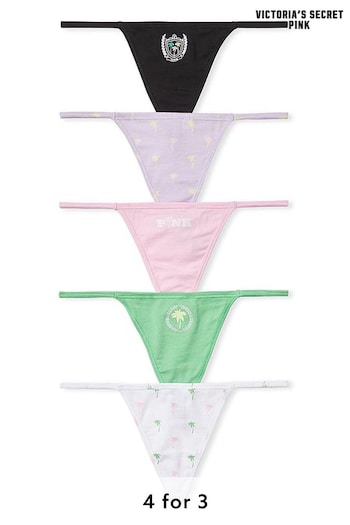 Victoria's Secret Pink Black/White/Green/Purple/Pink G String Multipack Knickers (K80678) | £25