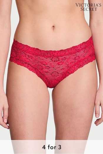 Victoria's Secret Hottie Pink Palm Leaf Cheeky Posey Lace Knickers (K80710) | £9