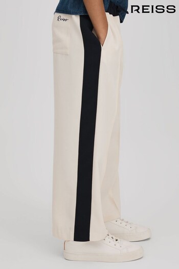 Reiss Ivory May Teen Woven Stripe Drawstring Trousers (K80846) | £48
