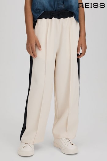 Reiss Ivory May Junior Woven Stripe Drawstring Trousers (K80869) | £40