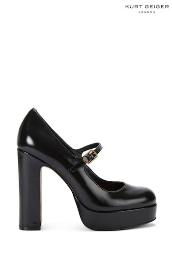 KKurt Geiger London Regent Platform Mary Jane Black Shoes (K80920) | £179