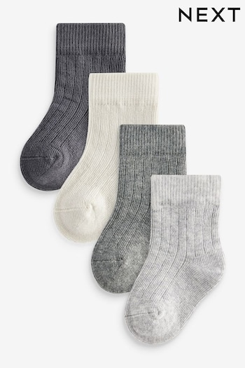 Grey tie Socks 4 Pack (0mths-2yrs) (K80966) | £5
