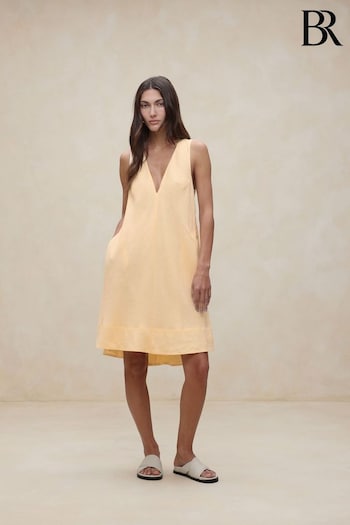 Banana Republic Yellow Ava Linen Mini Dress Guide (K81062) | £115