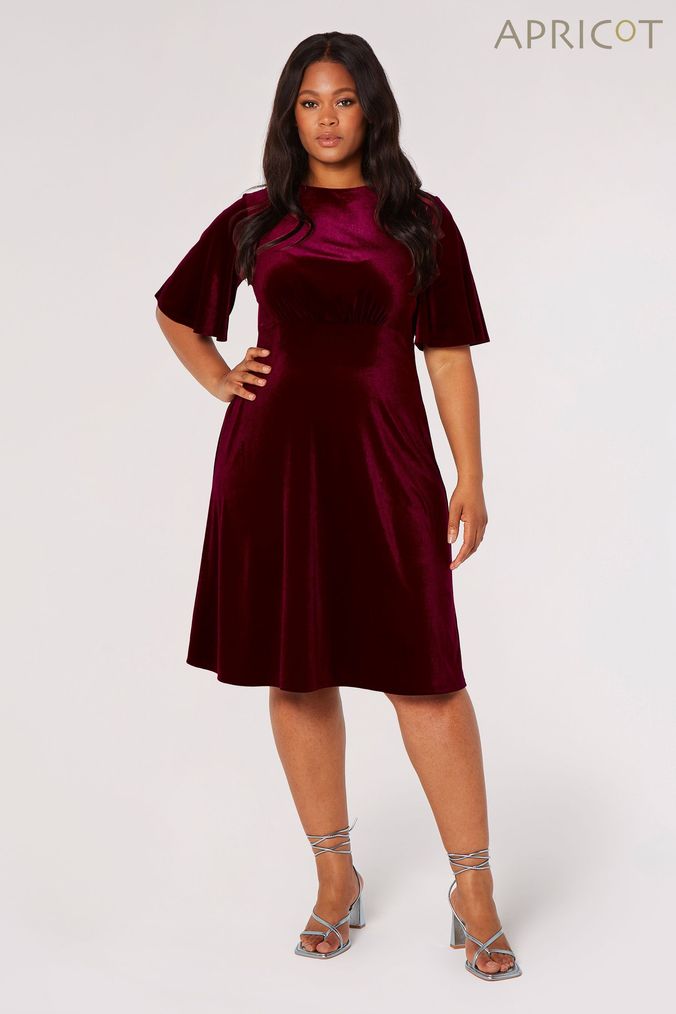 Buy Women s Curve Velvet Dresses Occasionwear Red Online Next UK