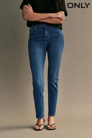 ONLY Dark Blue Stretch Straight Emily Velvet Jeans (K81165) | £30