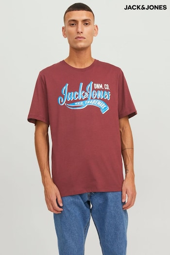JACK & JONES Red Short Sleeve Logo T-Shirt (K81206) | £12