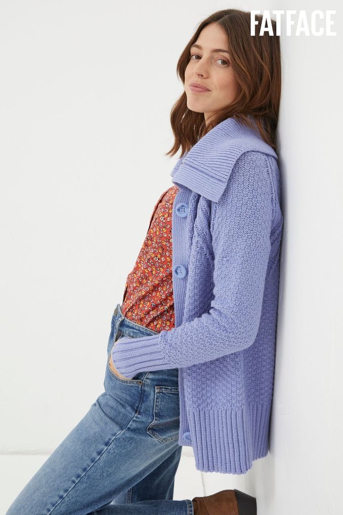 Fat face blue cardigan top