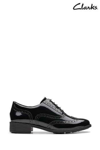 Clarks Black Patent Havisham Oak Shoes (K81265) | £65