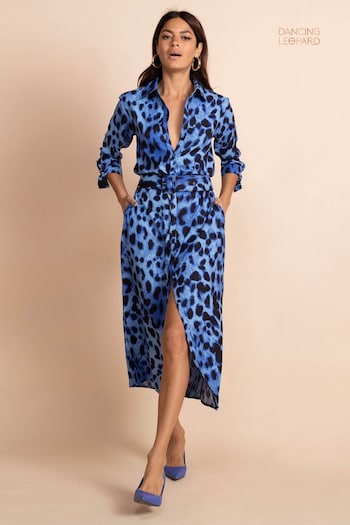 Dancing Leopard Alva Animal Midi Shirt Dress (K81278) | £55