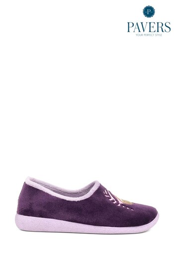 Pavers Ladies Purple Slippers (K81291) | £22