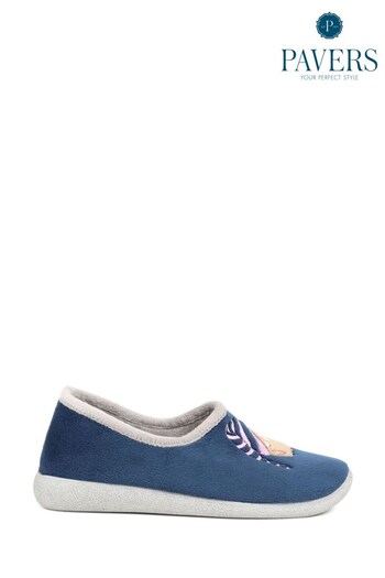 Pavers Ladies Blue Slippers (K81312) | £22