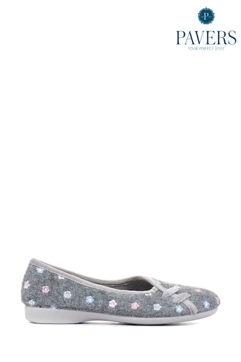 Pavers Grey Ballerina Slippers (K81319) | £22