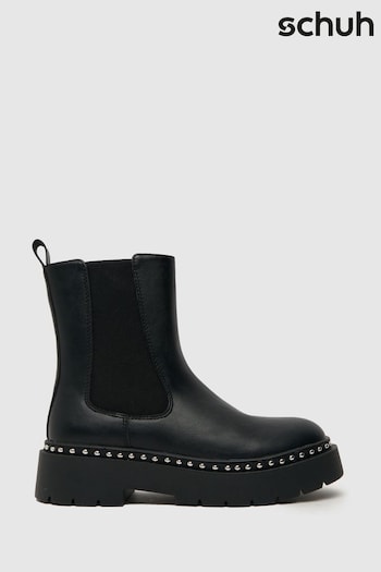 Schuh Amelia Studded Rand Black Ankle Boots (K81421) | £50