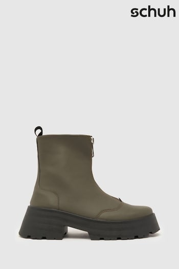 Schuh Arnold Chunky Zip Front Brown full Boots (K81442) | £50