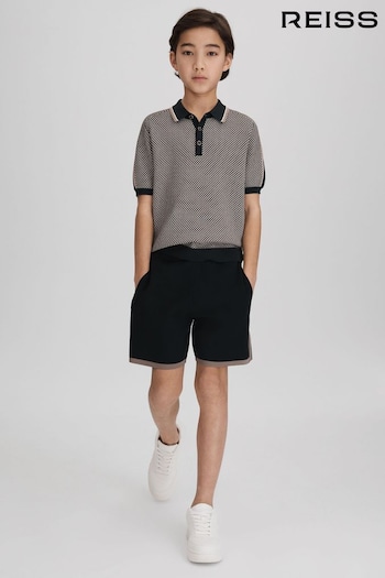 Reiss Hunting Green Heddon Senior Knitted Drawstring Slama Shorts (K81491) | £38