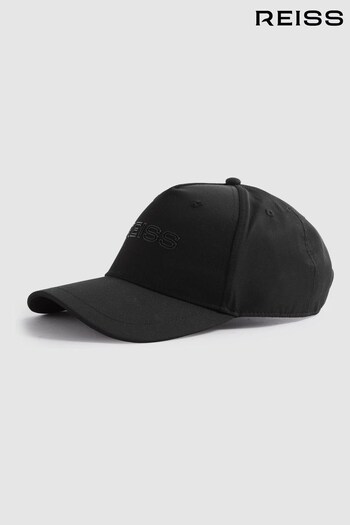 Reiss Black Blaze Logo Baseball the Cap (K81570) | £58