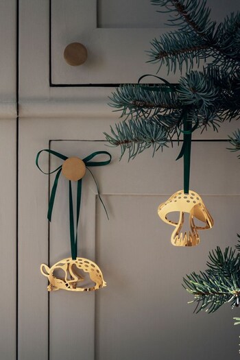 Georg Jensen Gold Christmas Ornament Set Derr and Mushroom 18KT Gold Plated (K81797) | £37