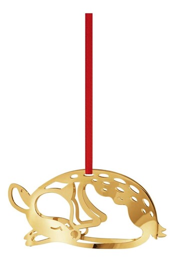 Georg Jensen Gold Christmas Deer Ornament 18KT Gold Plated (K81809) | £20