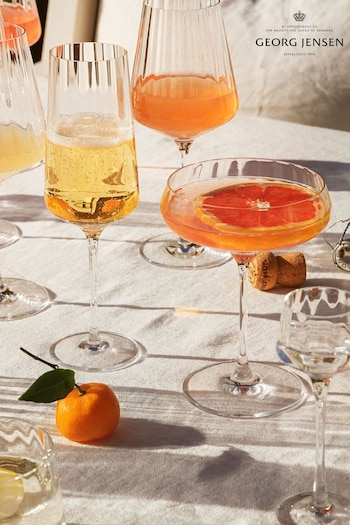 Georg Jensen Bernadotte Set of 6 Champagne Flute Glasses 27CL (K81826) | £69
