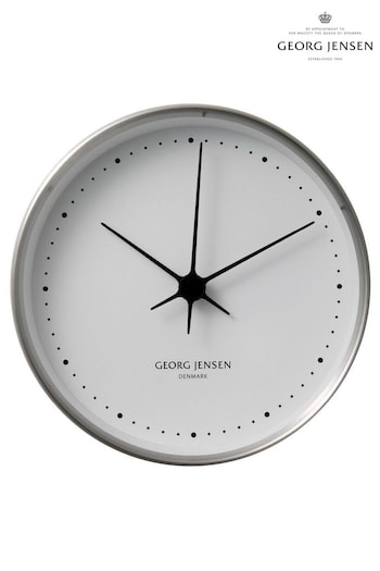 Georg Jensen Henning Koppel Clock Steel and White 22cm (K81849) | £208