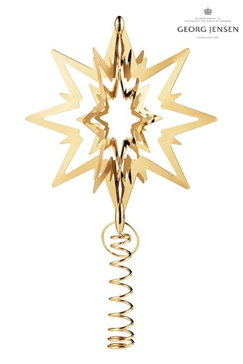 Georg Jensen Gold Seasonal Small Christmas Tree Topper Star 18KT Gold Plated (K81879) | £56