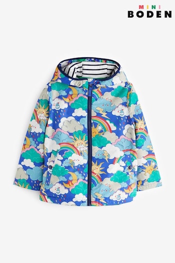 Boden Blue Rainbow Weather Jersey Lined Anorak (K81894) | £39 - £44
