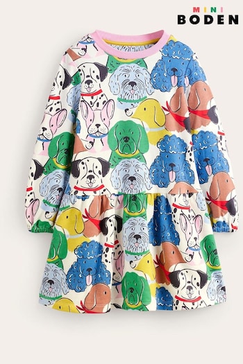 Boden Pink Dog Printed Sweatshirt Dress (K81896) | £25 - £29