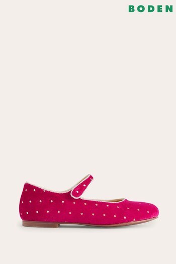 Boden Pink Velvet Mary Jane Shoes (K81900) | £39 - £44