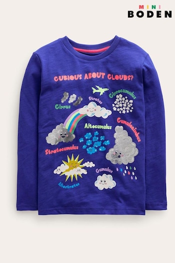 Boden Blue Printed Educational Cloud T-Shirt (K81905) | £17 - £19