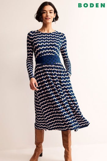 Boden Blue Thea Long Sleeve Midi Dress (K81906) | £90