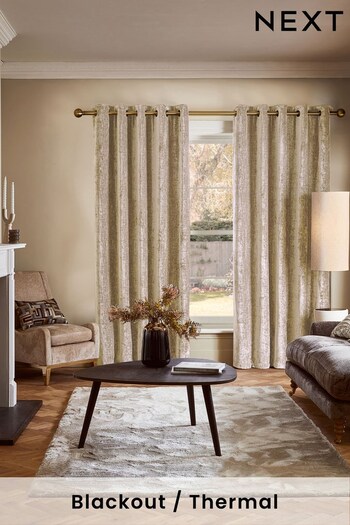 Light Natural JuzsportsShops Collection Luxe Plush Chenille Blackout/Thermal Eyelet Curtains (K81914) | £120 - £245