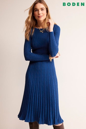 Boden Blue Imogen Empire Knitted Dress (K81918) | £130