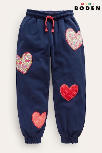 Boden Blue Heart Appliqué Joggers (K81924) | £27 - £32