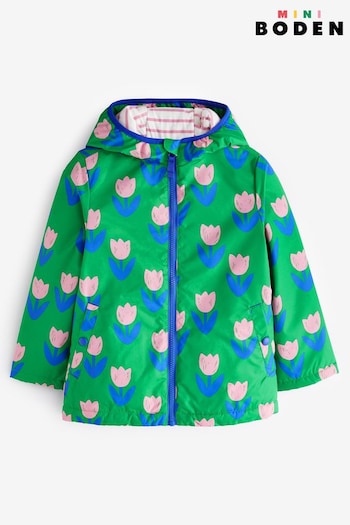 Boden Green Floral Jersey Lined Anorak (K81931) | £39 - £44
